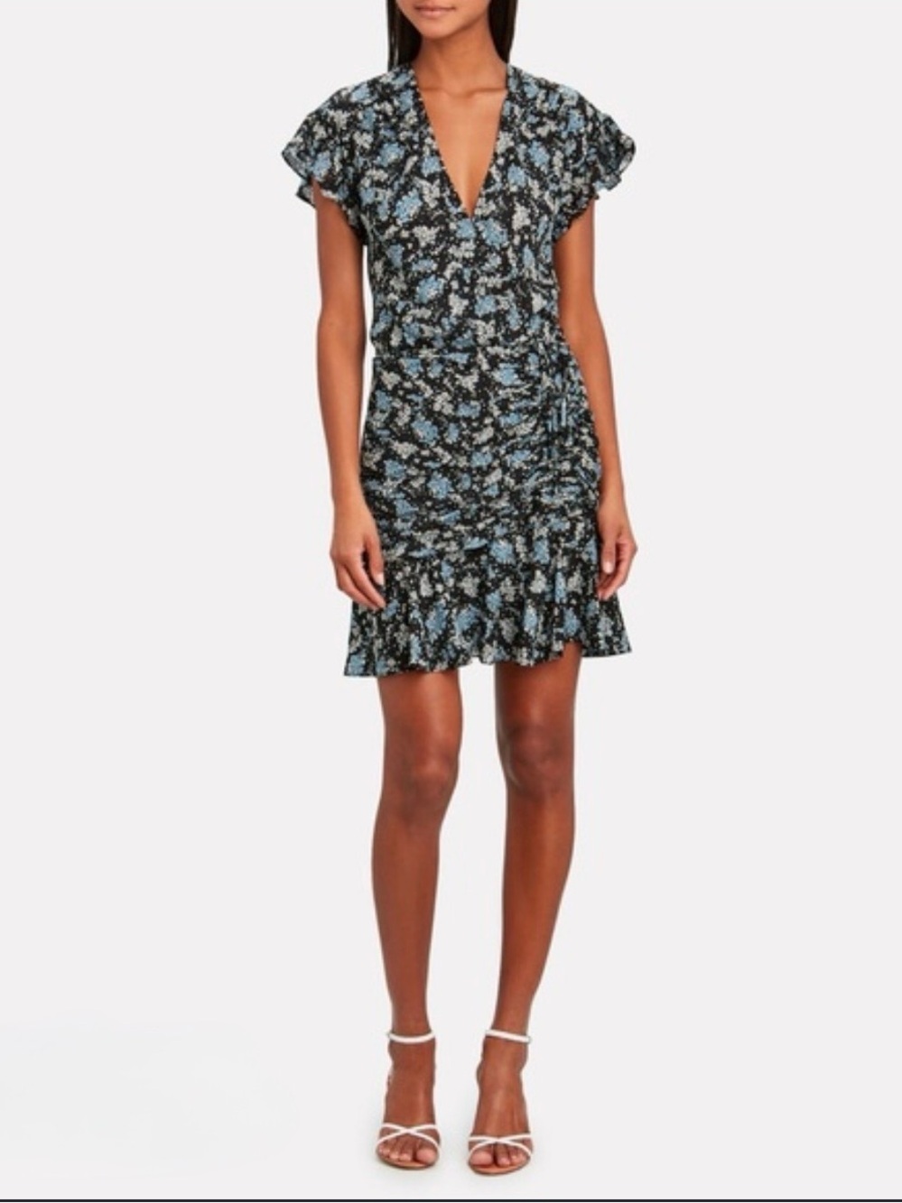 Veronica Beard 100% Silk Floral Ruffle dress